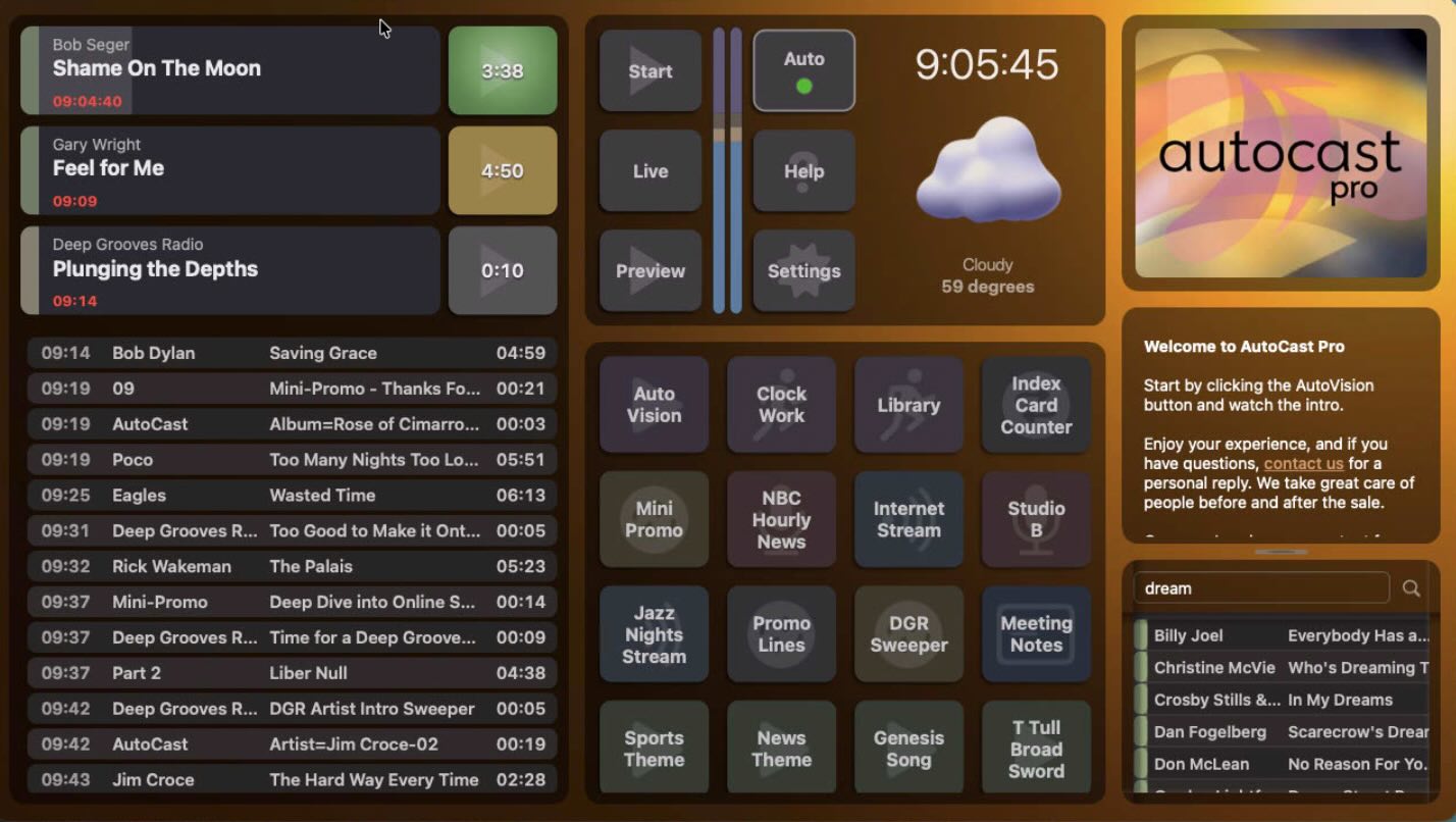 AutoCast running in Dark Mode