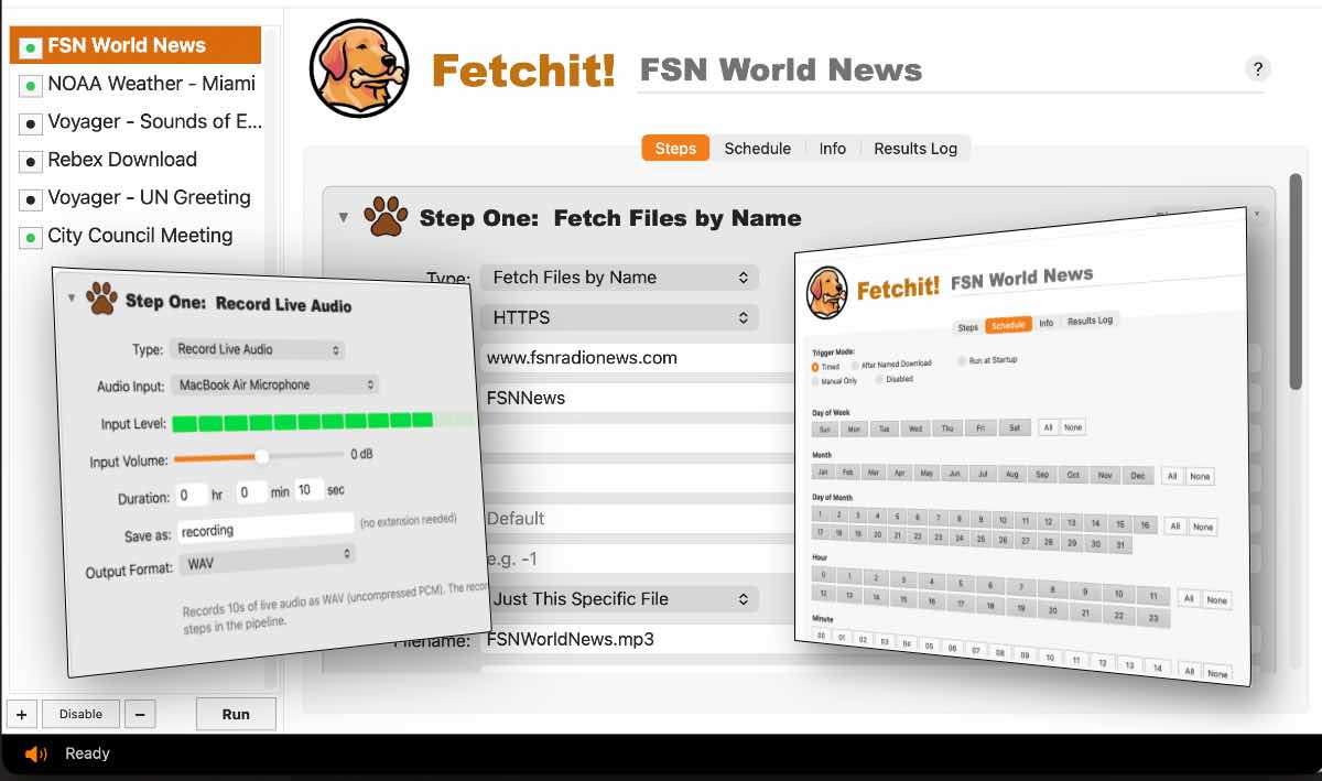 Fetchit! automated content delivery software for radio