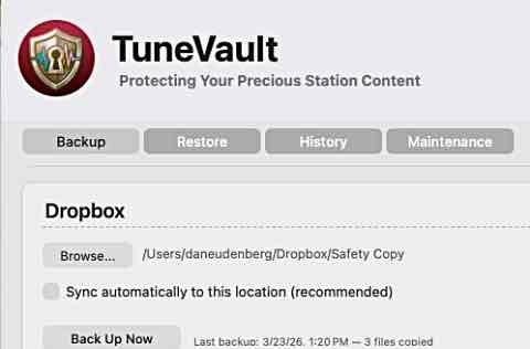 TuneVault backup protection