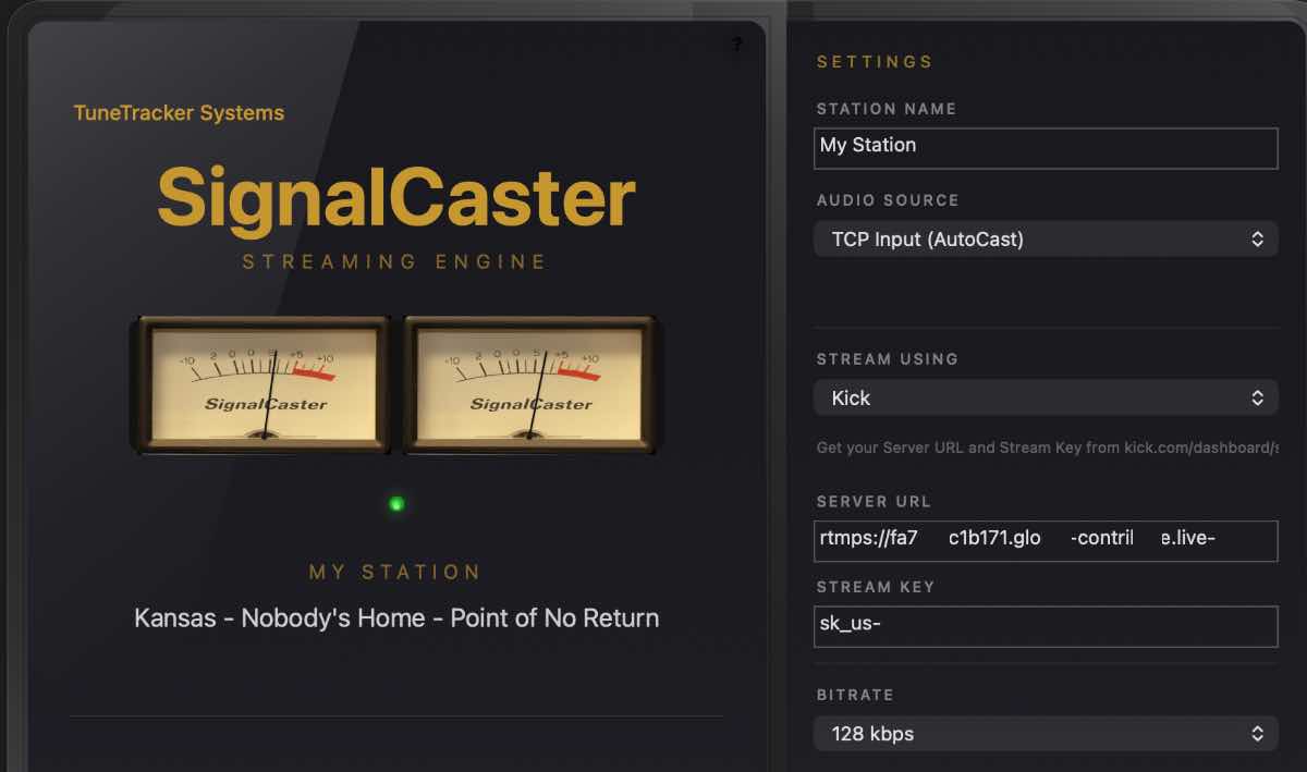 SignalCaster internet radio streaming software for macOS